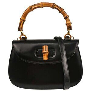 Gucci Black Bamboo 2way Handbag